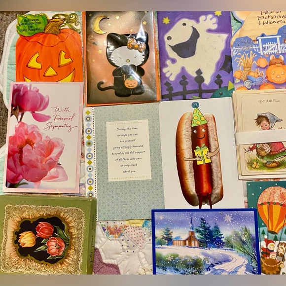 Bundle of 100 Assorted Greeting bday Thank You & blank cards stickers Hallmark - Picture 4 of 8